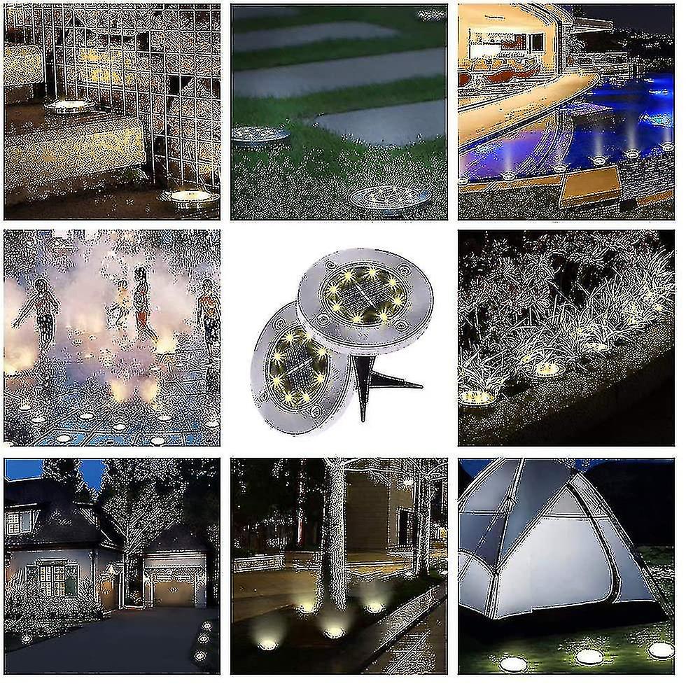 Solar Floor Lights 4pcs-8pcs Led Solar Garden Lights Decorative Moisture-proof Outdoor Lights For Passages， Terraces， Walkways， Lawns