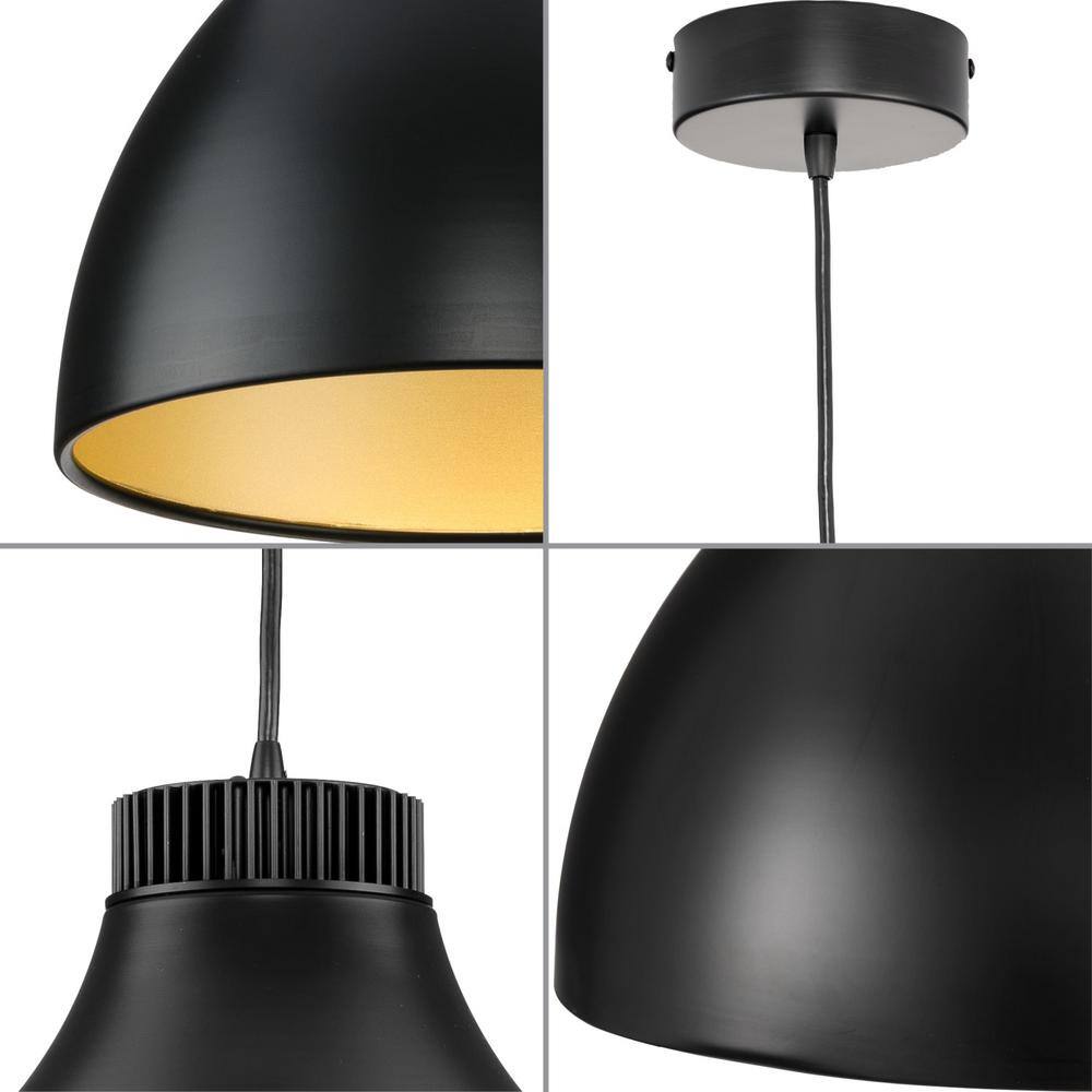 Progress Lighting Radian LED 23.4-Watt Integrated LED Matte Black Standard Pendant with Shade for Kitchen P500372-31M-30