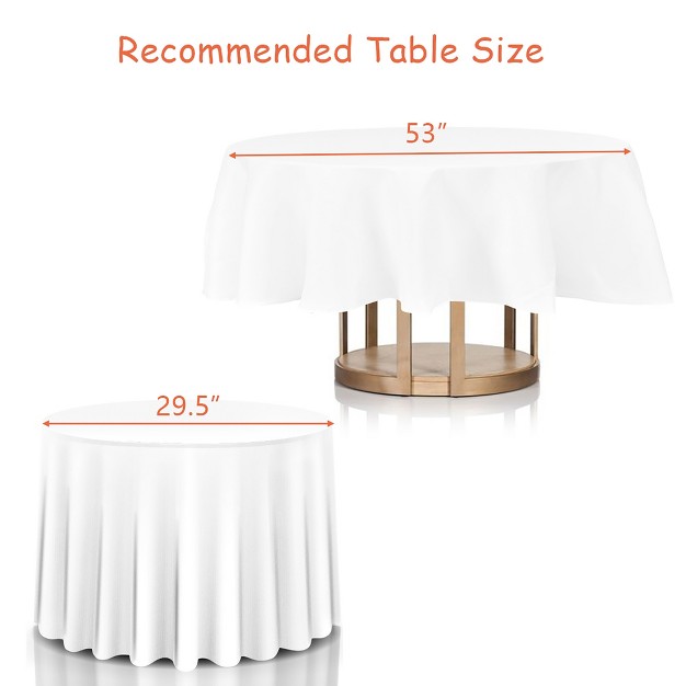 Round Tablecloth Polyester For Home Wedding Restaurant Party White