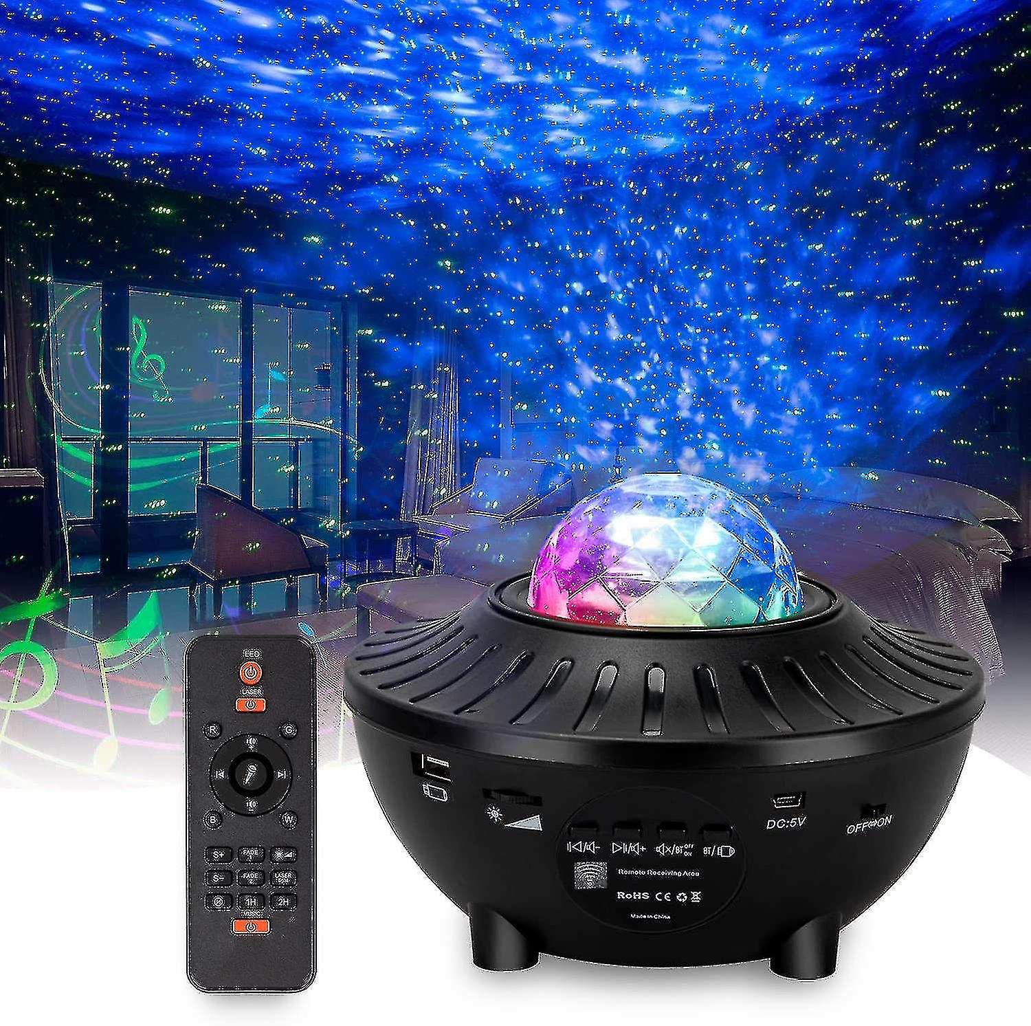 Galaxy Projector Star Projector Night Light Led Lamp With Remote Control   Tooth Music Speaker Timer