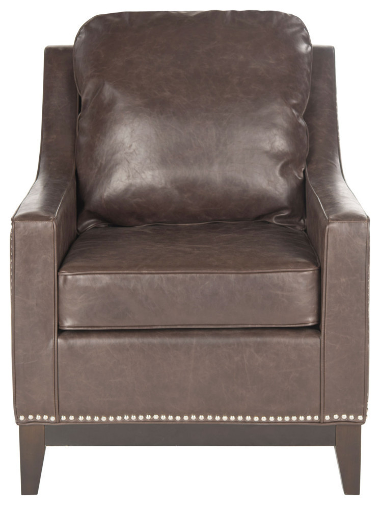 Dixon Club Chair  Antique Brown   Transitional   Armchairs And Accent Chairs   by Rustic Home Furniture Deco  Houzz