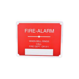 The Plumber's Choice 7 in. x 9 in. Aluminum Fire Safety Sign Fire Alarm When Bell Rings Call Fire Dept Or 911 #8SIGN