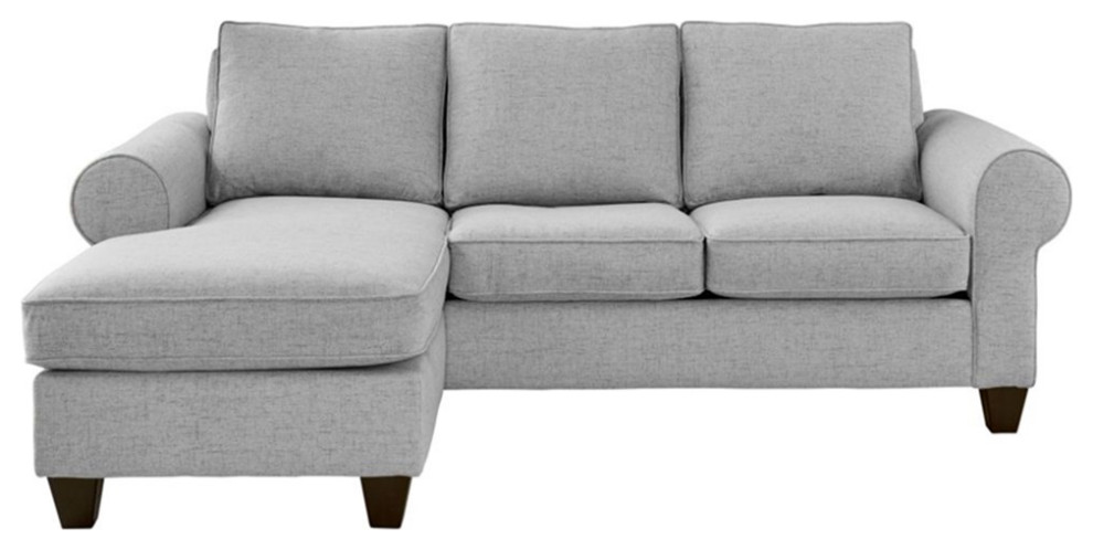 Picket House Furnishings Sole 90 quotW Wood  ampFabric Sofa in Gray Finish   Transitional   Sofas   by Homesquare  Houzz