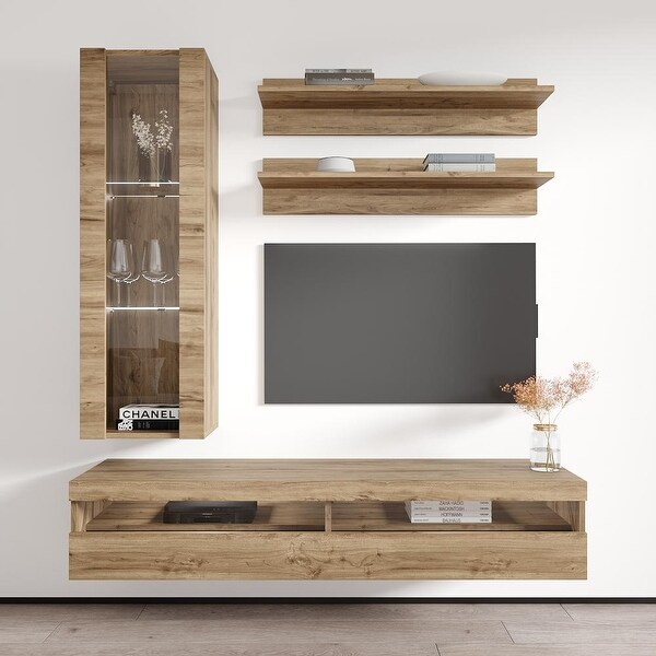 Fly H2 35TV Wall Mounted Floating Modern Entertainment Center