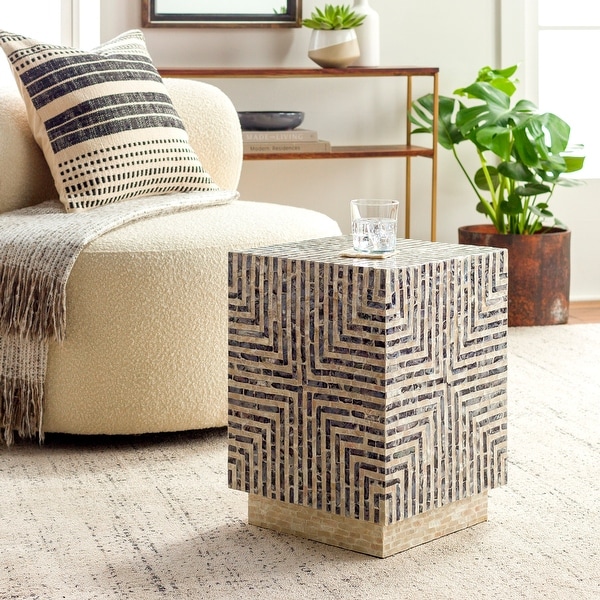 Akane Shell Geometric 19-inch End Table