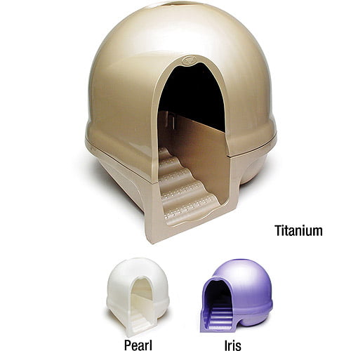 Booda Dome Clean Step Cat Litter Box， Brushed Nickel