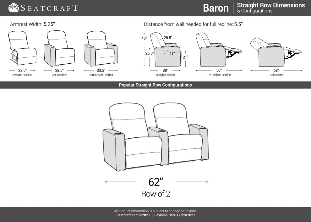 Seatcraft Baron Home Theater Seating   Contemporary   Theater Seating   by Stargate Cinema  Houzz