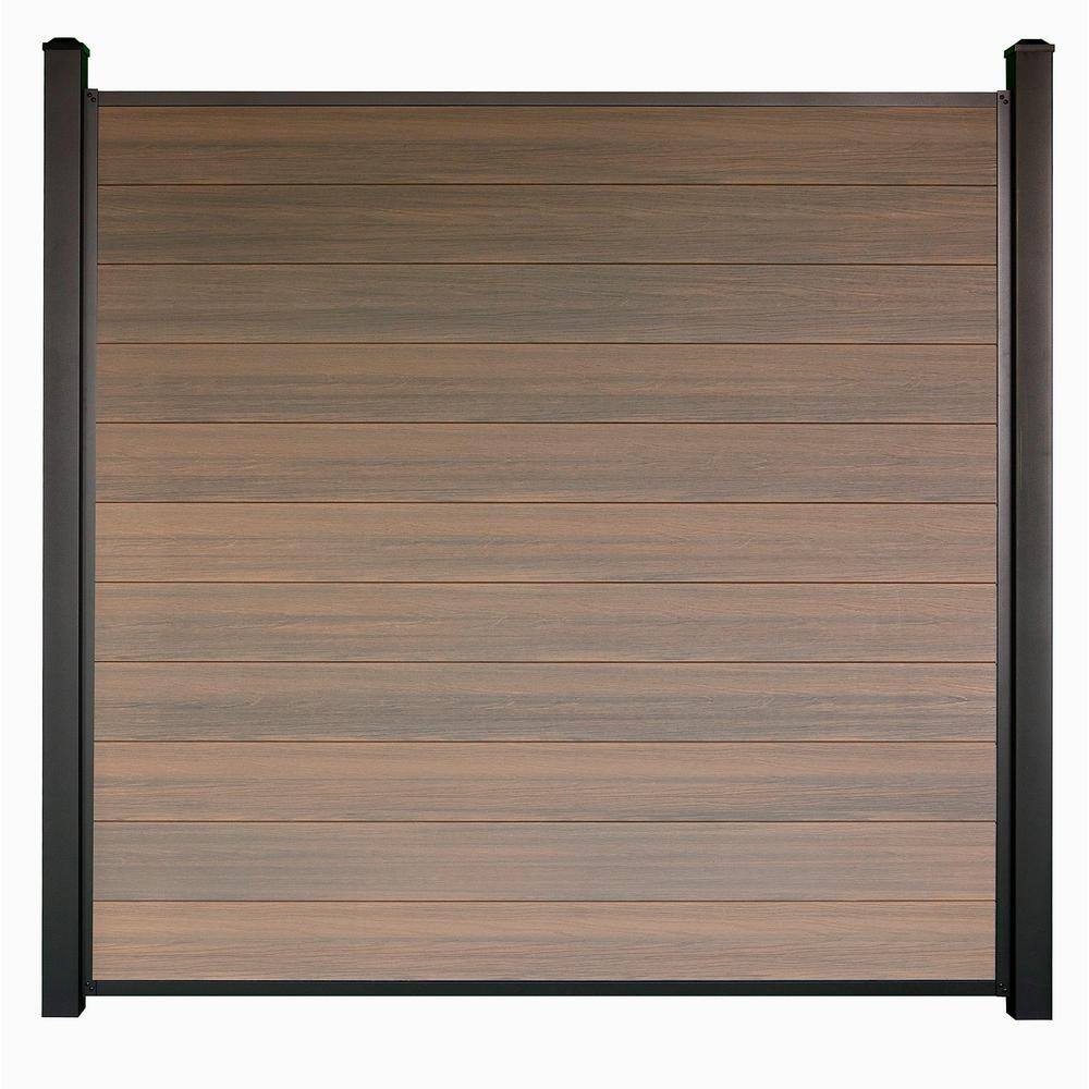 Slipfence Composite 6 ft. H x 6 ft. W x 1 in. Thick Mahogany Composite Tongue and Groove Horizontal Fence Panel SF2-HCPM6