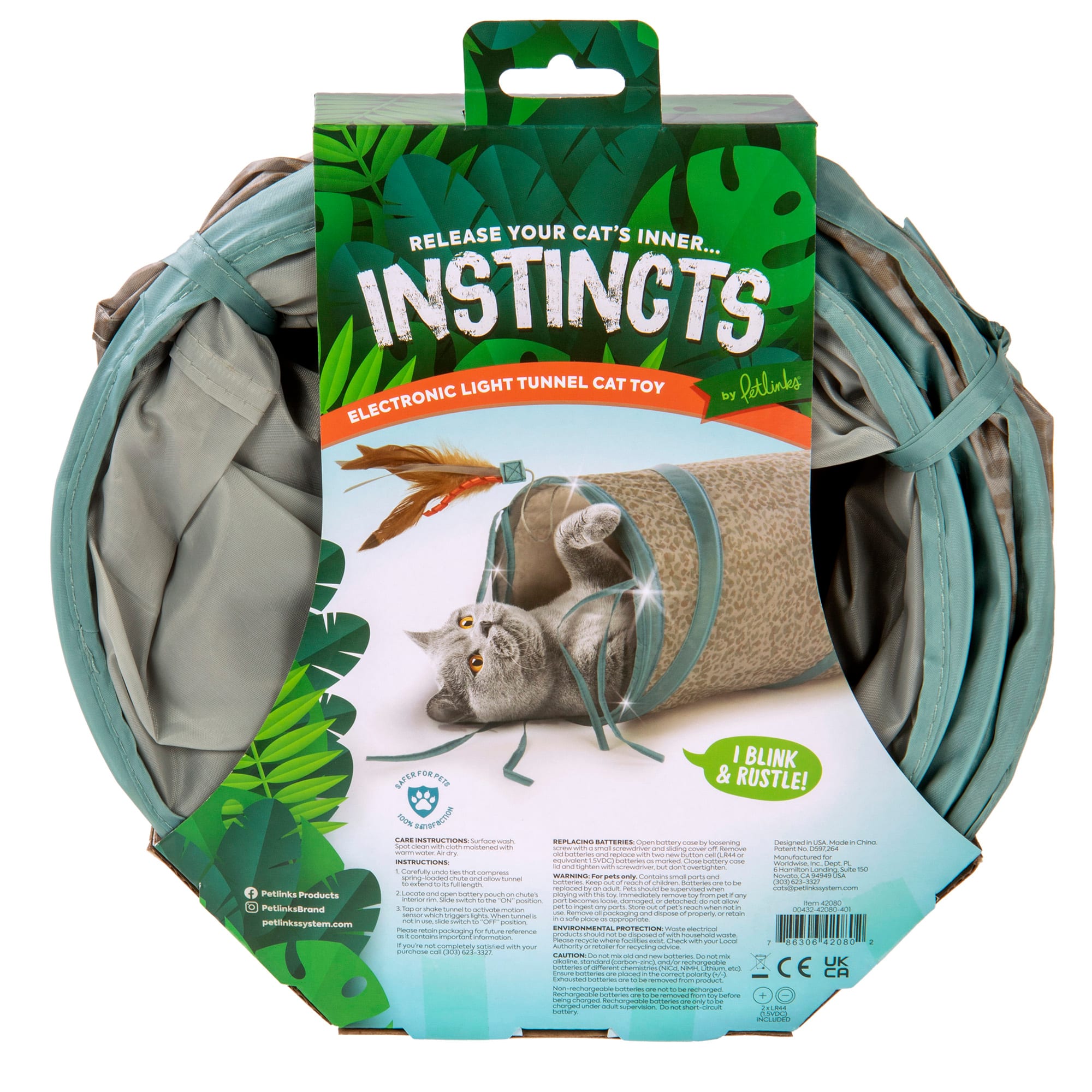 Petlinks Instincts Twinkle Tube Cat Toy， Small