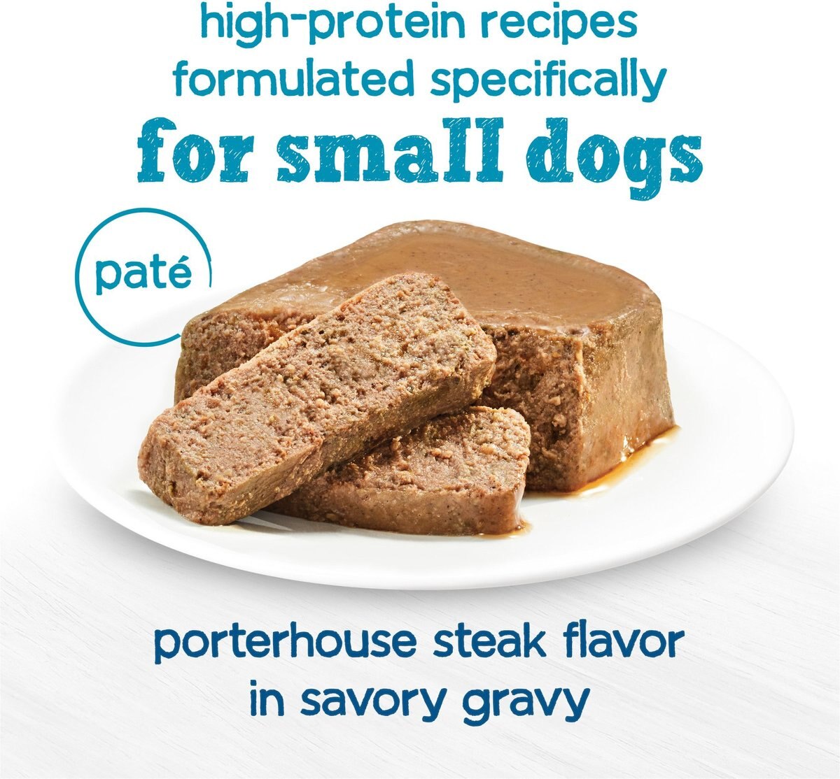 Purina Beneful IncrediBites Porterhouse Steak Flavor in a Savory Gravy Pate Small Wet Dog Food， 3.5-oz can， case of 10