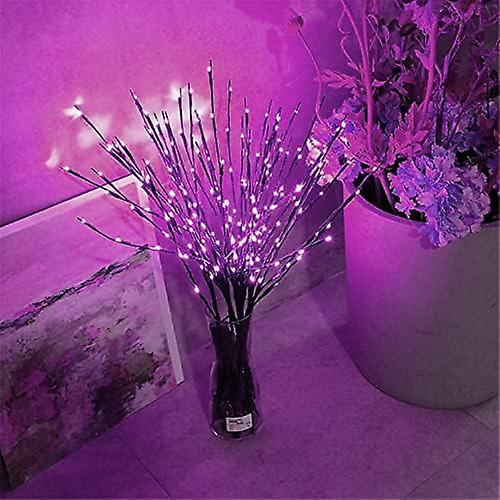 2 Pack LED Branch Lights - Battery Operated Twig Lights - Purple Light（Purple）