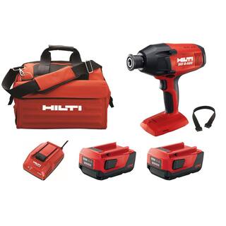 Hilti 22-Volt SID 8 Lithium-Ion Cordless 716 in. Hex Impact Driver Kit with Two 4.0 Ah Batteries Charger and Strap 3533528