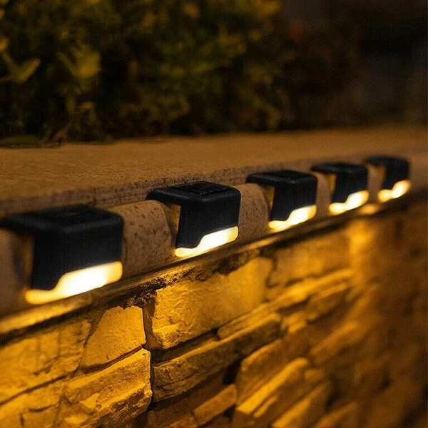 4pcs Solar LED Deck Light Outdoor Garden Path Lamp