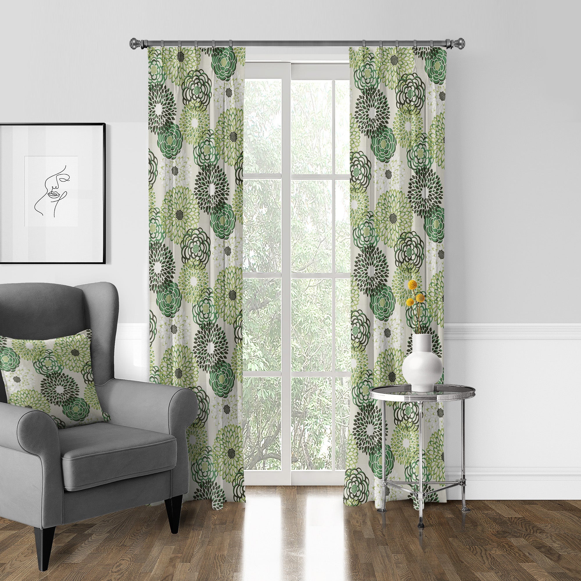 Gardenstow Green Drapery