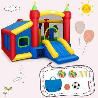 Costway 6-in-1 Inflatable Bounce House Bouncy Castle Blo-Watt up Toddler Bouncy House for Kids Indoor Outdoor with 480 Blower OP70143