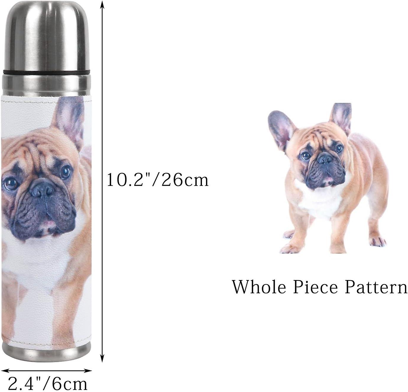 Insulated Mug Stainless Steel Water Bottle Beautiful French Bulldog Isolated On White Vacuum Cup Travel Mug