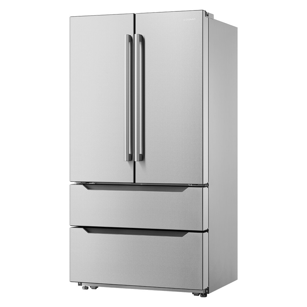 Cosmo 22.5 cu. ft. 4 Door French Door Refrigerator with Pull Handles in Stainless Steel  Counter Depth