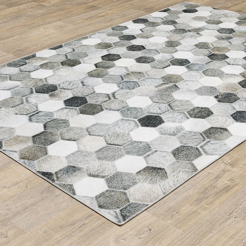 StyleHaven Markus Modern Polygon Faux Hide Area Rug