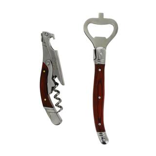 Laguiole 2-Piece Bottle Opener Bar Set with Pakkawood Handles LG053