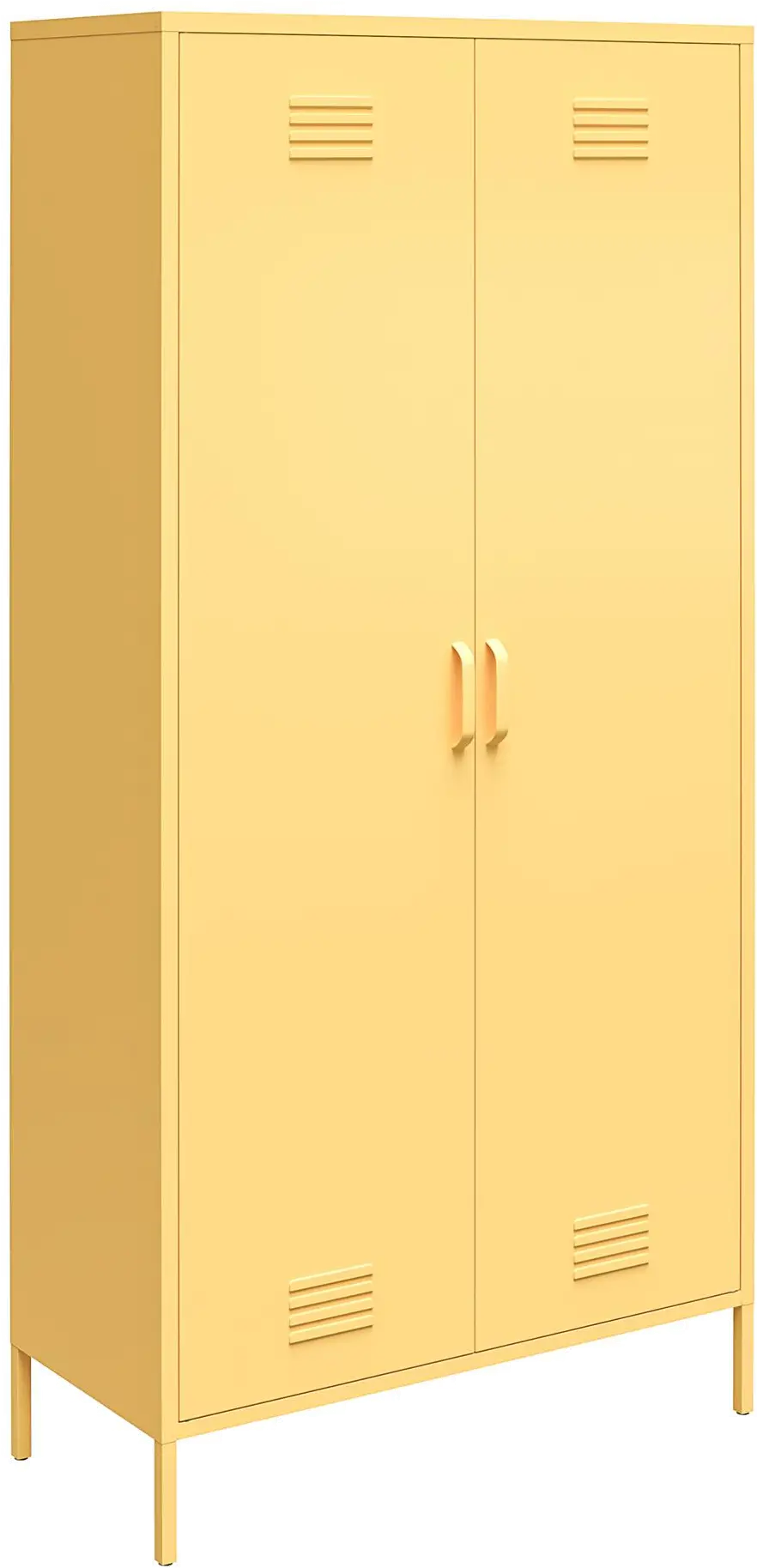 Cache Yellow Tall 2 Door Metal Locker Cabinet