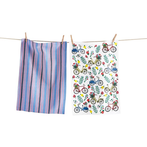 Tagltd Flower Bike Dishtowel Set 2