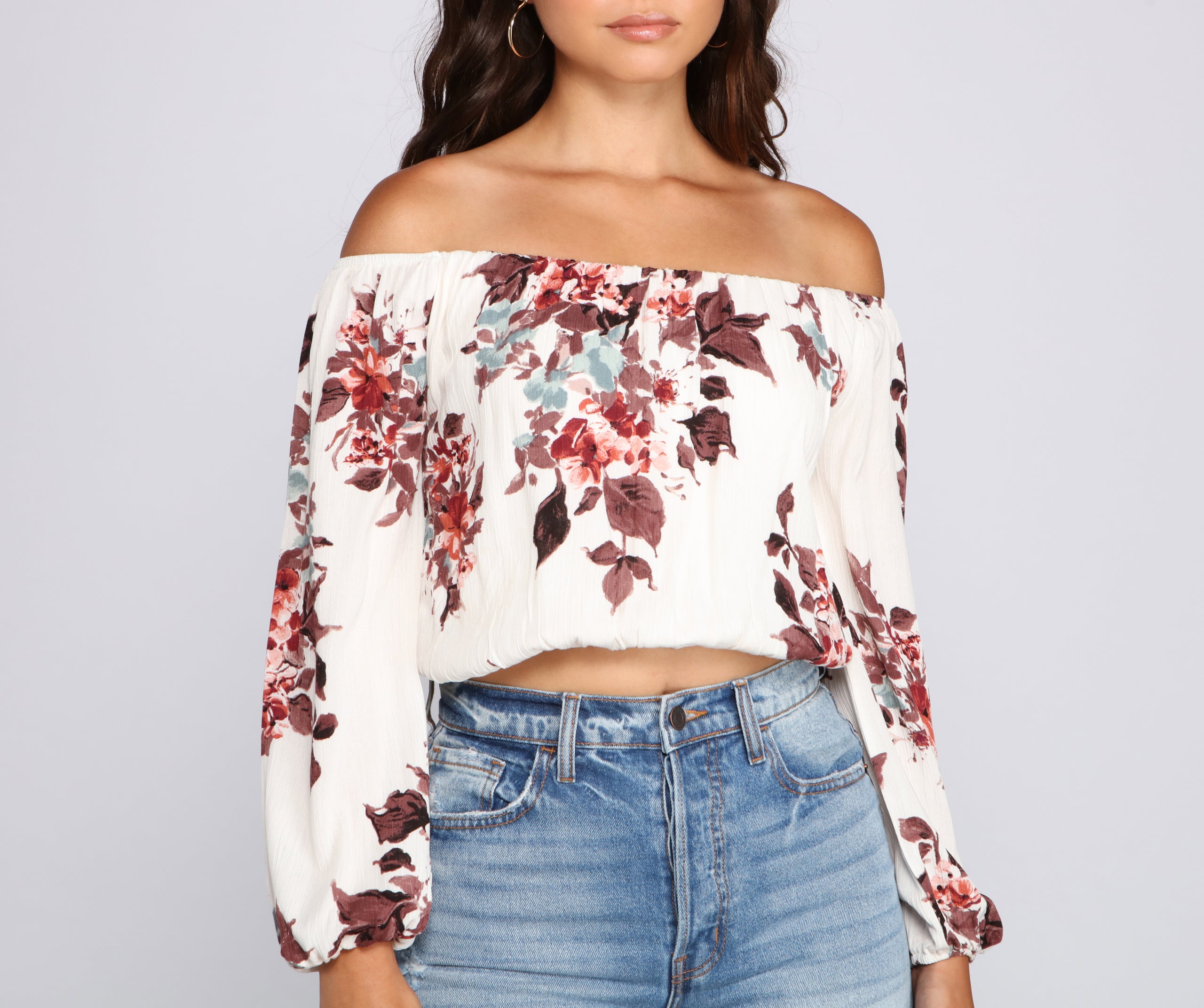 Forever Stunning Floral Cropped Blouse