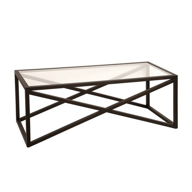 Metal Cross Coffee Table In Black Henn amp hart