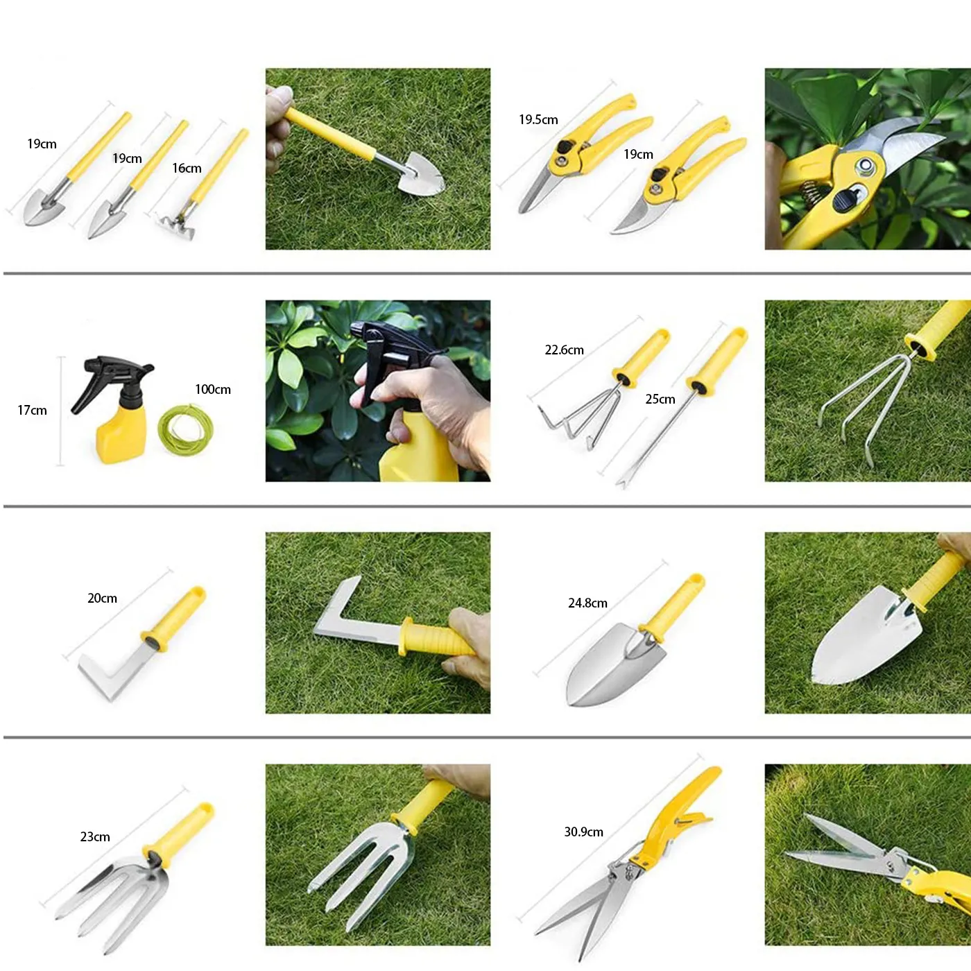 Orange/Yellow Aluminum oy Shovel Trowel Rake Gift Box supplies garden hand tools Garden Tool Kit Garden Tool Set