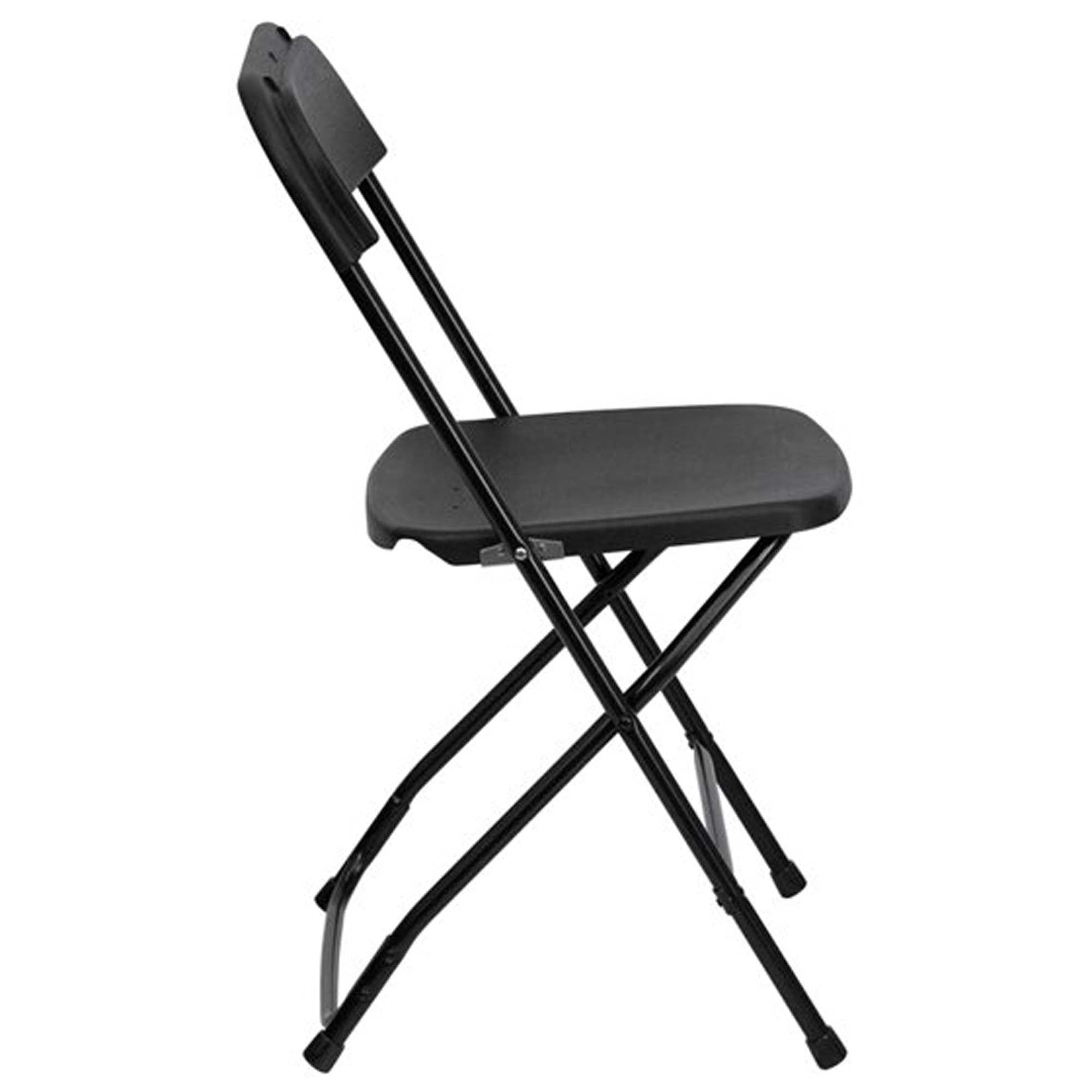 TentandTable Plastic Folding Chairs, Black, 4 Pack