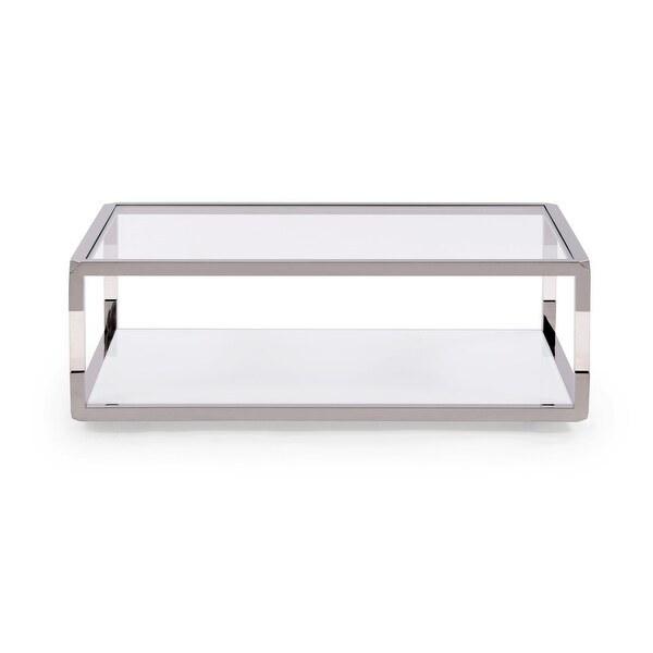 Jasper Coffee Table in Acrylic， White Glass and Polished Stainless Steel