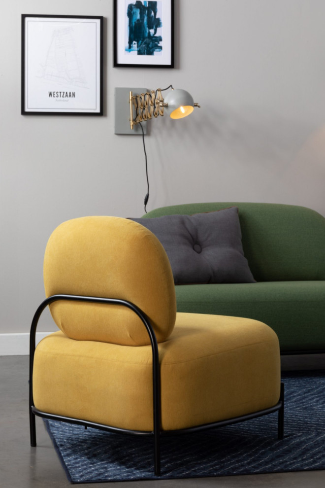 Yellow Upholstered Accent Chair  DF Polly   Contemporary   Armchairs And Accent Chairs   by Luxury Furnitures  Houzz