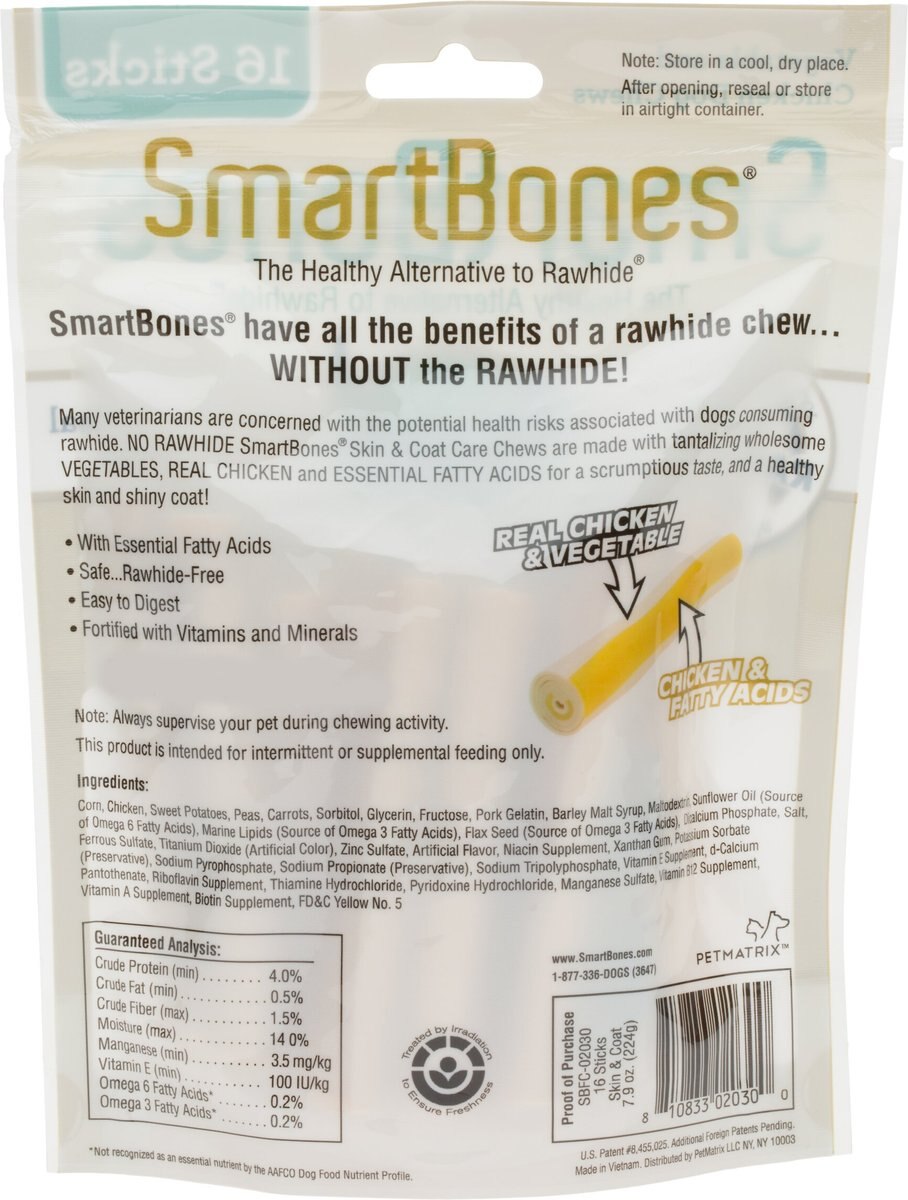 SmartBones Skin and Coat Care Chicken Chews Dog Treats