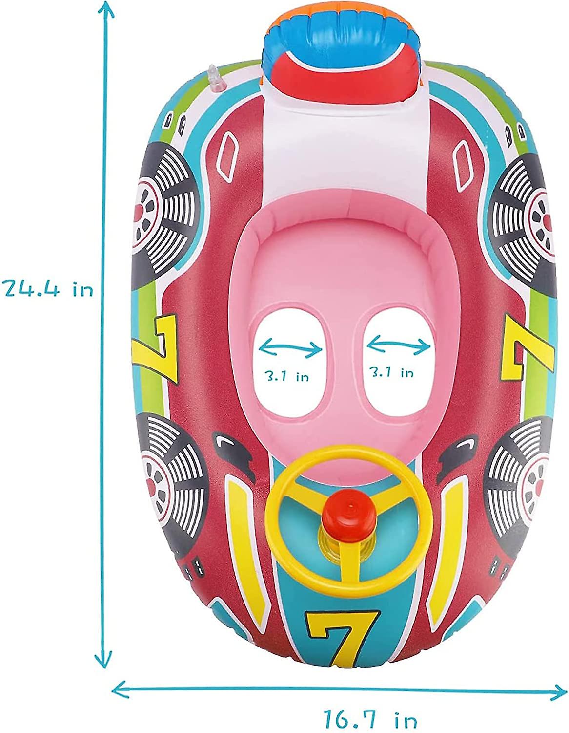 Cute Inflatable Pool Float ， Inflatable Swimming Float Seat Boat， Water Swimming Ring Floating Boat， Inflatable Float Car With Steering Wheel， Floatin