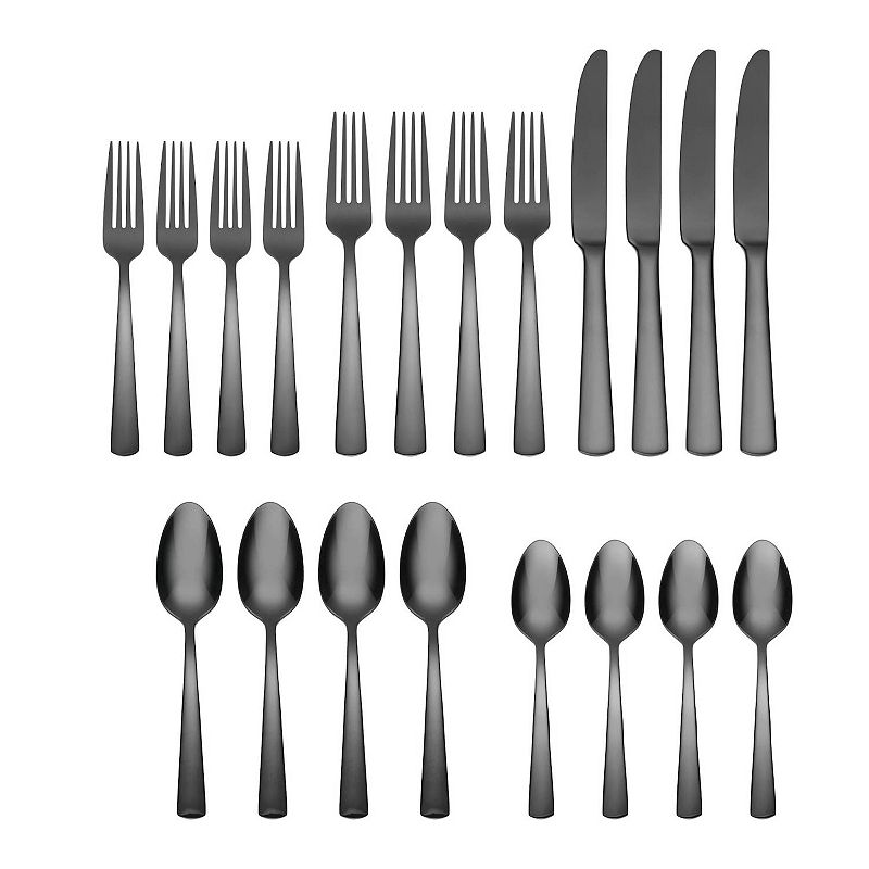 Oneida Aptitude 20-pc. Black Flatware Set