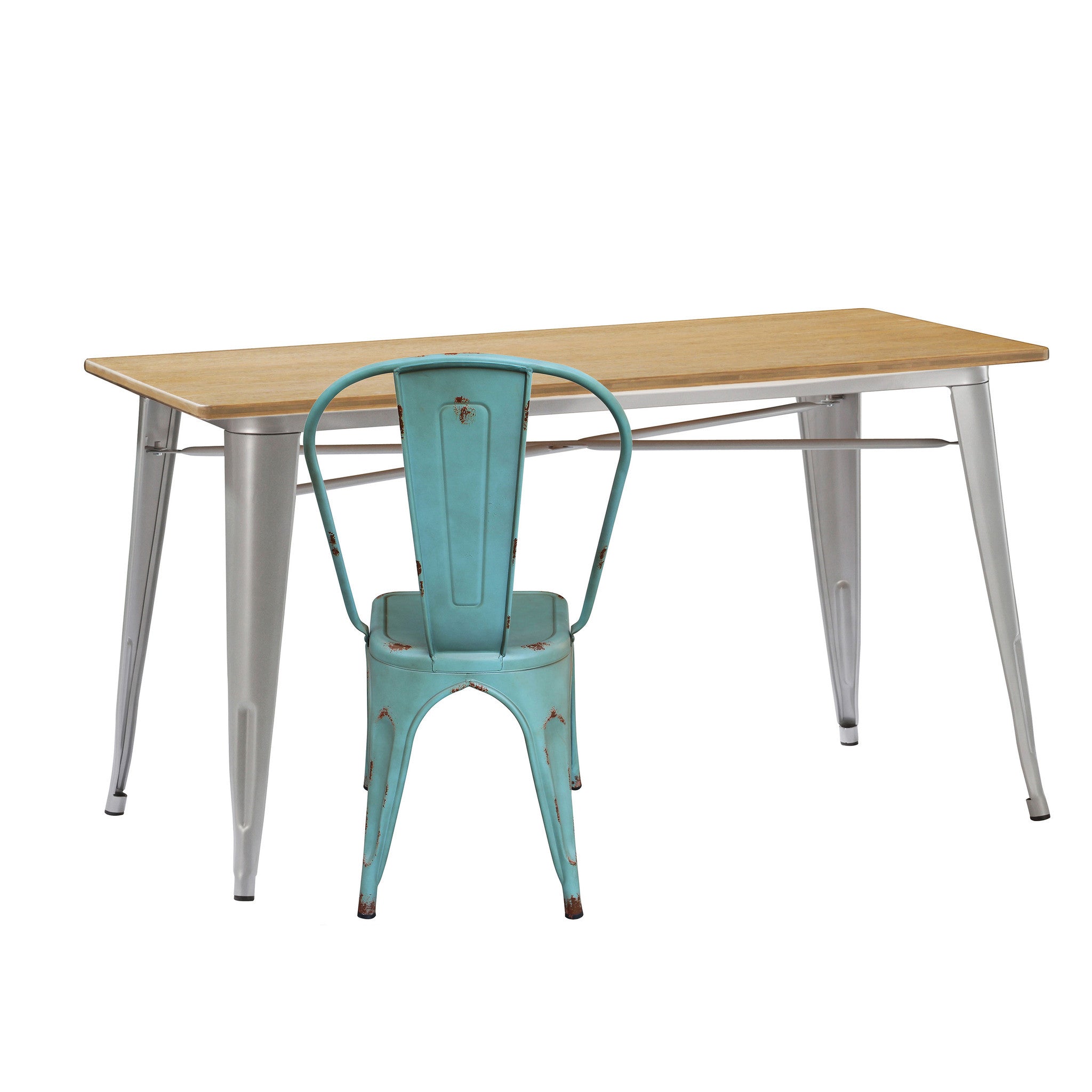 Industrial Table With Solid Wood Top 120 Cm Bptt02S+N (Z-03)