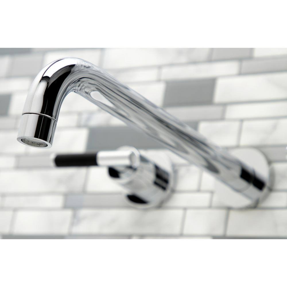 Kingston Brass Kaiser 2-Handle Wall Mount Tub Faucet in Polished Chrome (Valve Included) HKS8051CKL