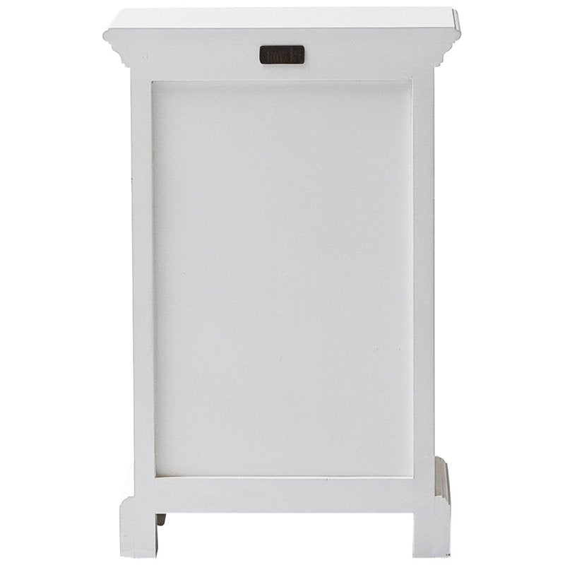 Beaumont Lane Modern Solid Mahogany Wood 3 Drawer Nightstand/ Bedside in Pure White, Assembled