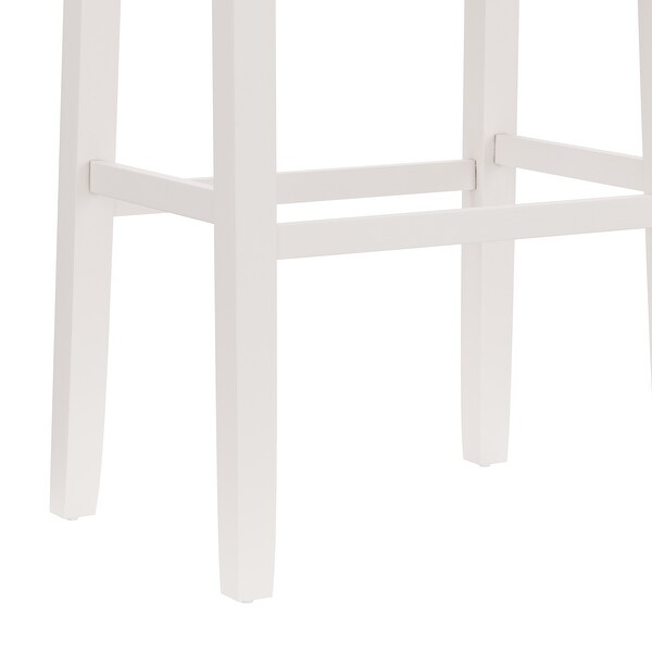 Hillsdale Fiddler Wood Backless Counter Height Stool， White