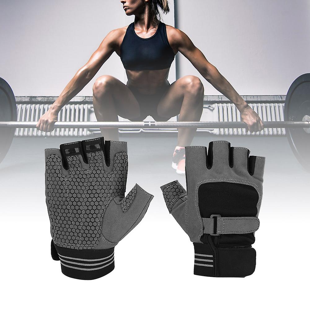 BOODUN 1 Pair Anti-skid Sports Weight Lifting Half Finger Protection Gym Gloves (S)