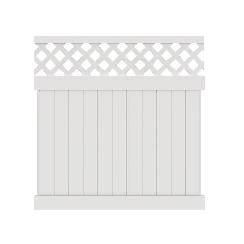 Barrette Outdoor Living 6 ft. H x 6 ft. W Valley White Vinyl Fence Panel Kit 73014375