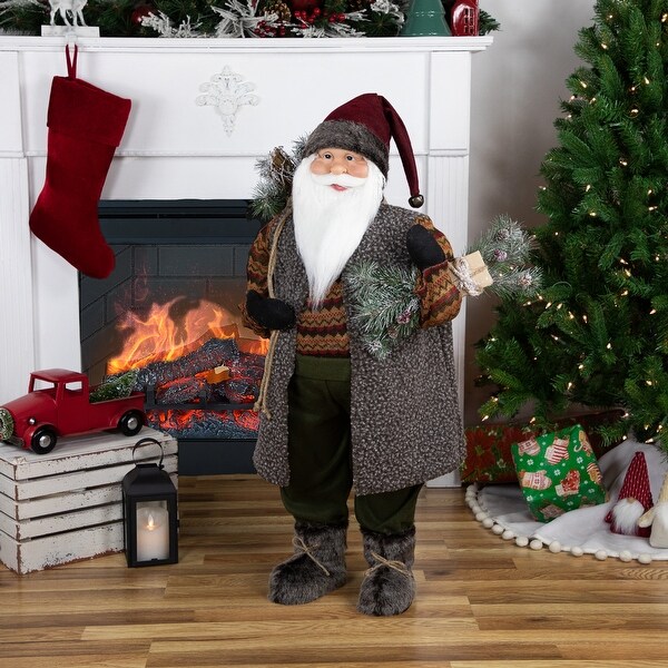 36 Country Rustic Santa Claus Standing Christmas Figure