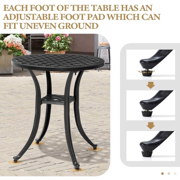 Outdoor Cast Aluminum Side Table Small Patio Coffee Table