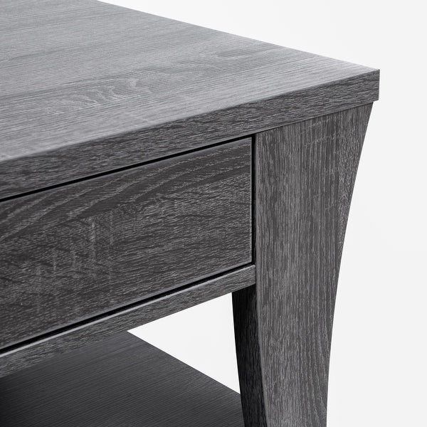 DH BASIC Modern Gray Flared Storage End Table by Denhour