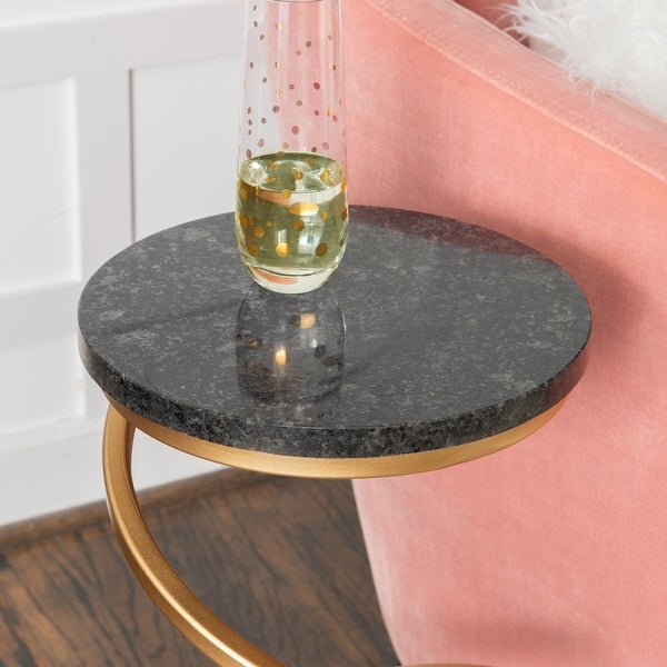 Glazebrooke Glam Sprial End Drink Table with Gold Base