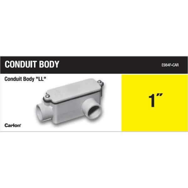 Carlon 1 in. Schedule 40 and 80 PVC Type-LL Conduit Body E984F-CAR