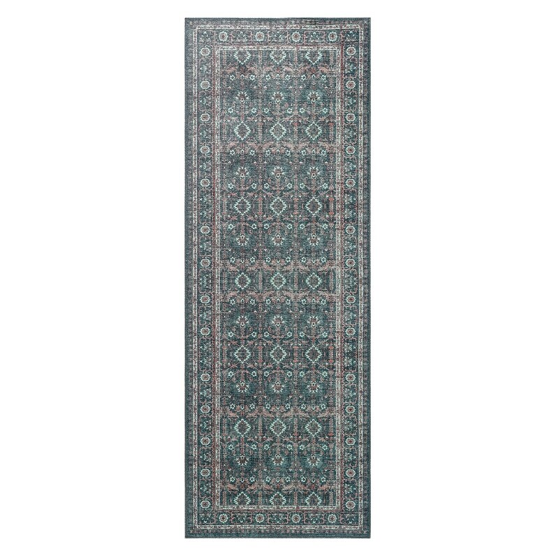 Boho Patio Collection Teal Power Loomed Indoor/Outdoor Area Rug