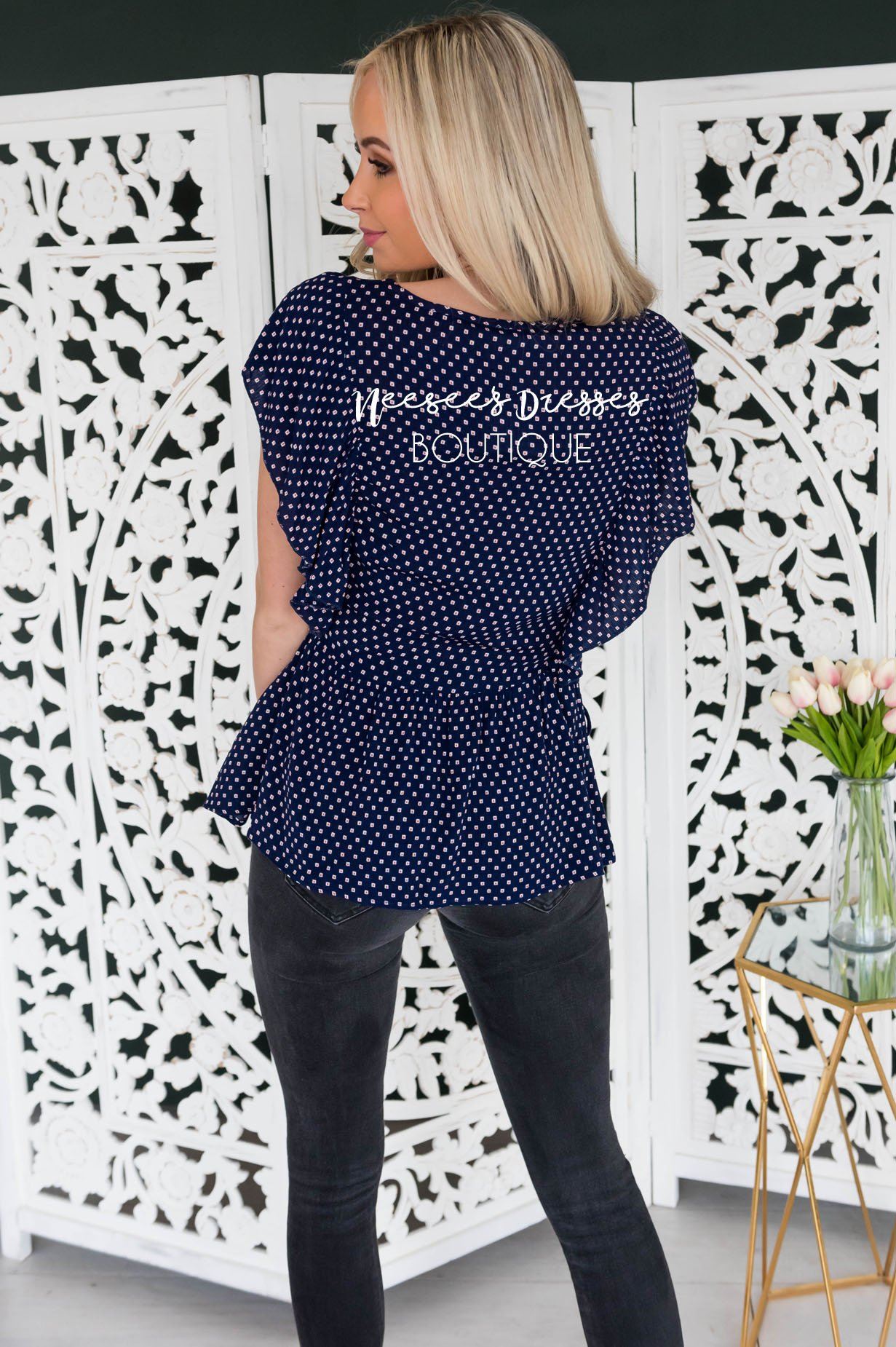 Fairytale Bliss Modest Flutter Blouse