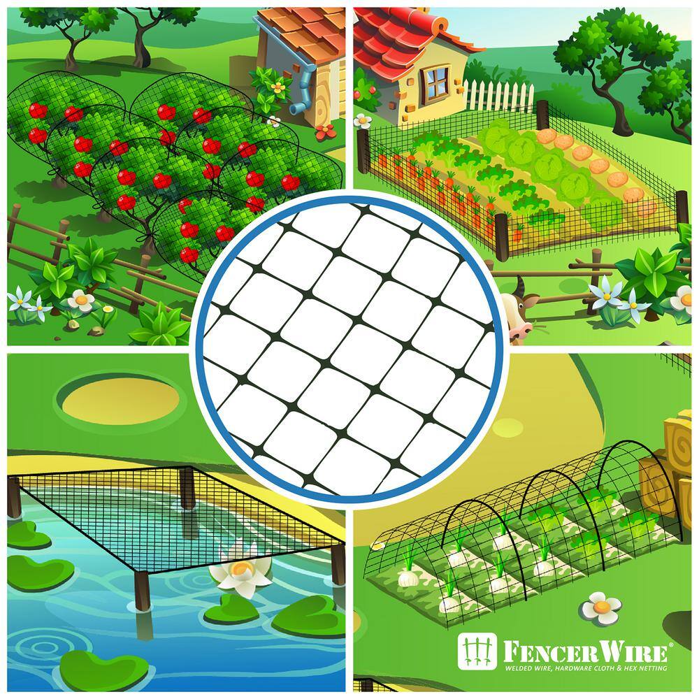 Fencer Wire 7 ft. x 100 ft. Garden and Plant Protective Netting with 34 in. Mesh Reusable and Doesn't Tangle PGD8-7X100MF34@HD