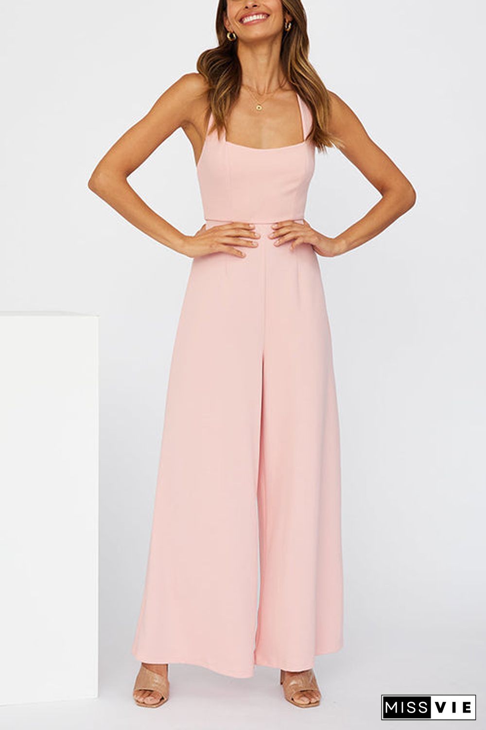 Halter Neck Wide Leg Jumpsuits