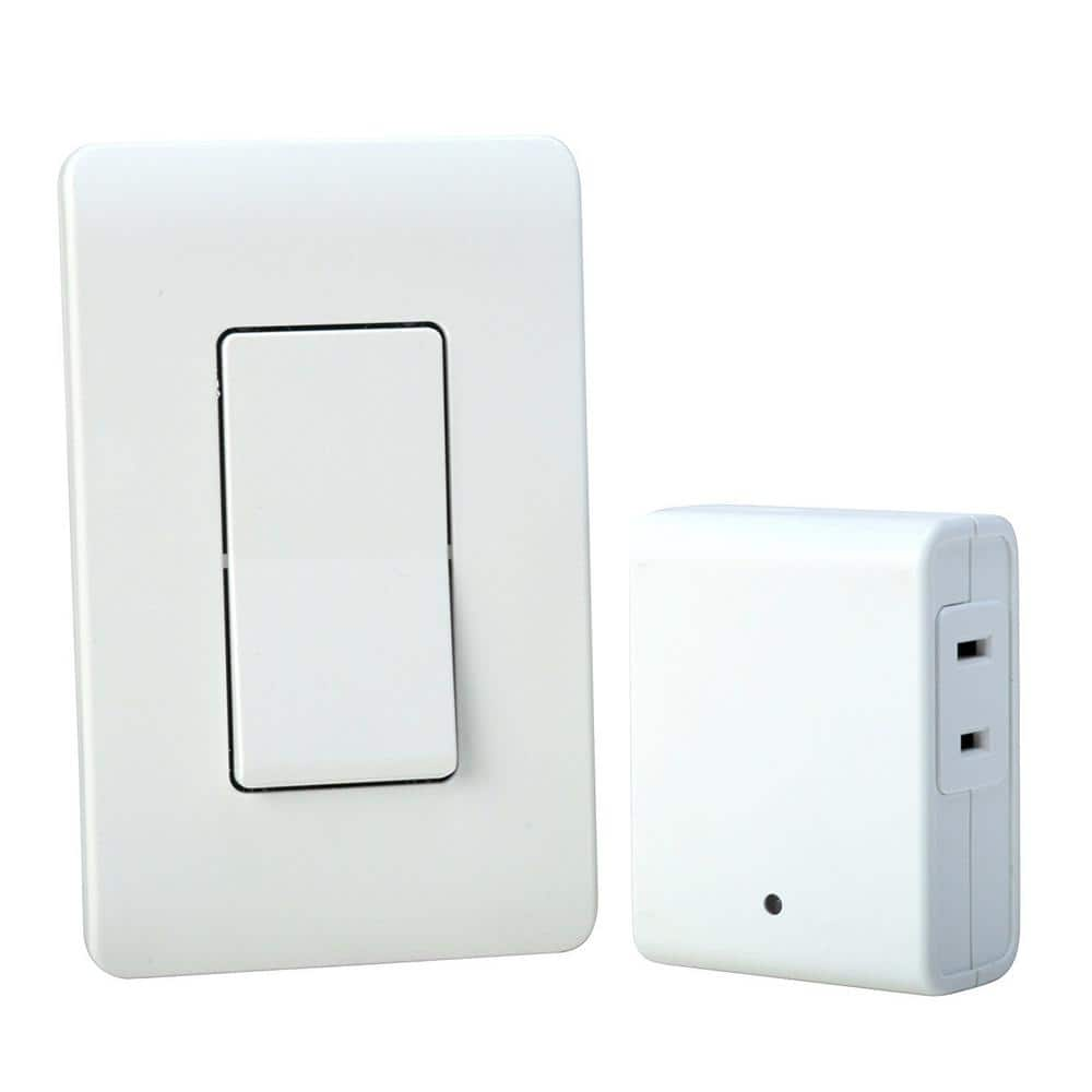 Woods 8-Amp Indoor Plug-In Wireless Wall Switch Light Control White 59773WD